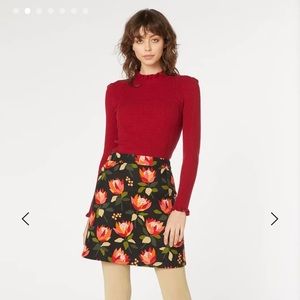 Princess Highway High Waisted Linen Skirt in Protea Print.